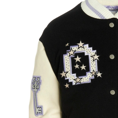 Off-white Varsity Bomber Jacket With Patches
