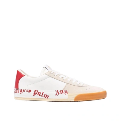 Shop Palm Angels Leather Logo Sneakers