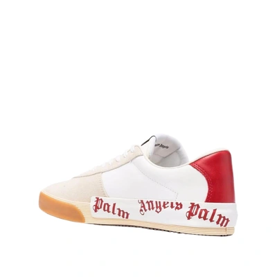 Shop Palm Angels Leather Logo Sneakers