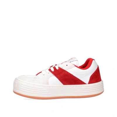 Shop Palm Angels Leather Logo Sneakers