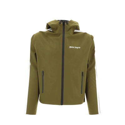 Palm Angels Logo Printed Zip-up Hooded Jacket
