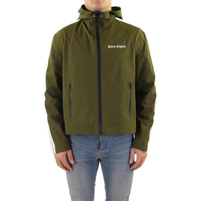 Palm Angels Logo Printed Zip-up Hooded Jacket