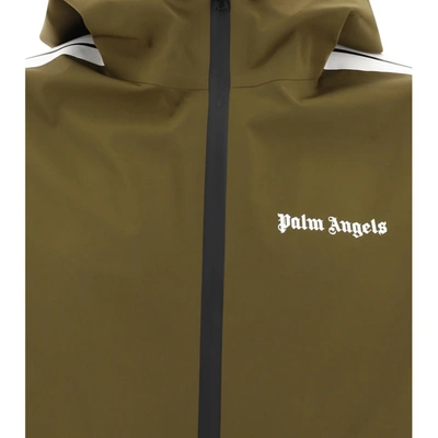 Palm Angels Logo Printed Zip-up Hooded Jacket