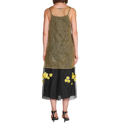 Shop Prada 3 D Flowers Lurex Knitted Dress