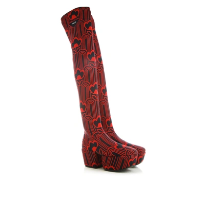 Shop Prada Jaquard Embroidered Boots