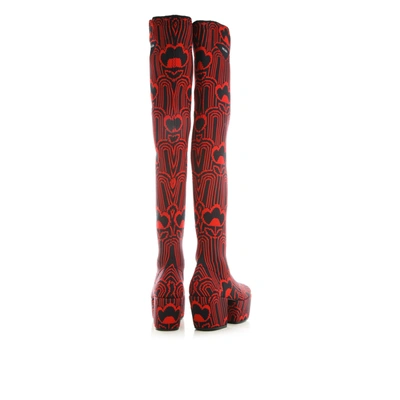 Shop Prada Jaquard Embroidered Boots