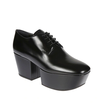 Shop Prada Leather Platform Loafers