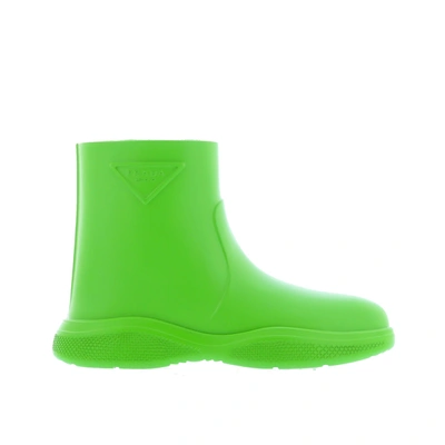 Shop Prada Logo Rubber Boots