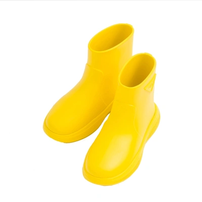 Shop Prada Logo Rubber Boots