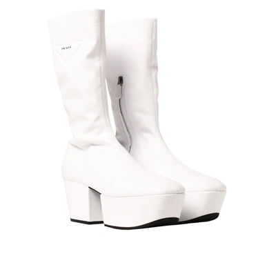 Prada Triangle Logo Platform Sole Boots