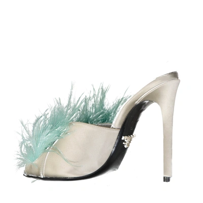 Shop Prada Silk End Feathers Sandals