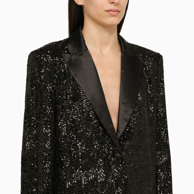 Shop Rotate Birger Christensen Black Single Breasted Jacket With Sequins