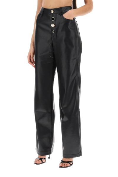 Shop Rotate Birger Christensen Rotate Embellished Button Faux Leather Pants