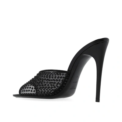 Saint Laurent Crystal-embellished 120mm Leather Mules