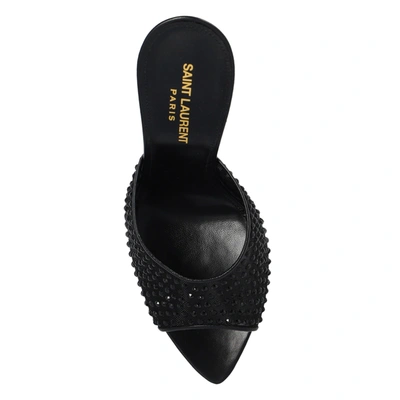 Saint Laurent Crystal-embellished 120mm Leather Mules
