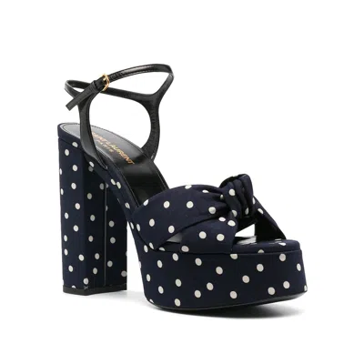 Shop Saint Laurent Bianca Polka Dot Sandals