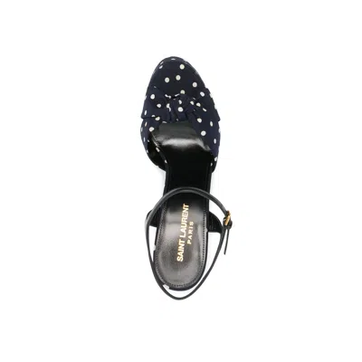 Shop Saint Laurent Bianca Polka Dot Sandals