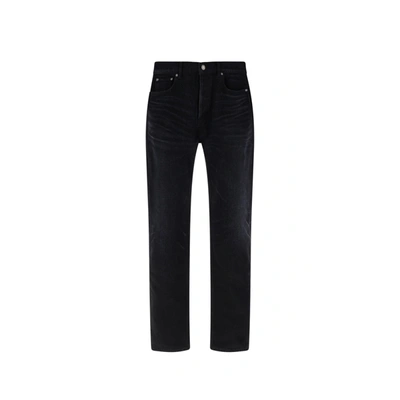 Saint Laurent Oklahoma Jeans In Black Denim In Black