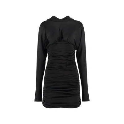 Shop Saint Laurent Cowl Back Mini Dress