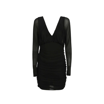 Shop Saint Laurent Mini Draped Dress