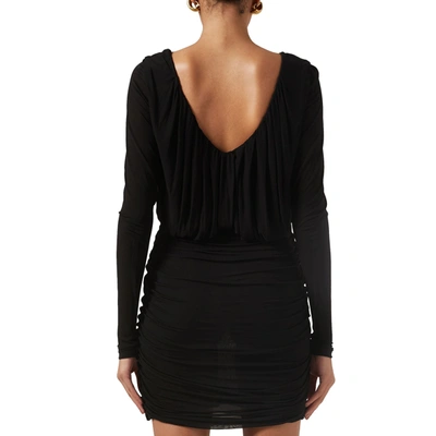 Shop Saint Laurent Mini Draped Dress