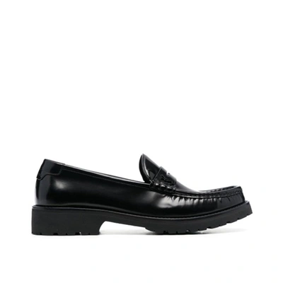 Shop Saint Laurent Oxford Leather Loafers