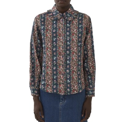 See By Chloé Floral-print Ruffle-collar Shirt