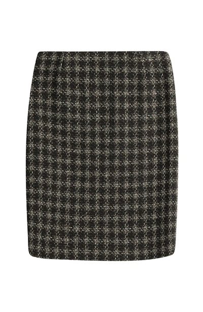 Sonia Rykiel Wool-blend Plaid Skirt In Black