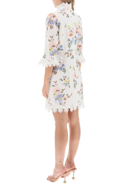 Shop Zimmermann Applique Linen Mini Dress