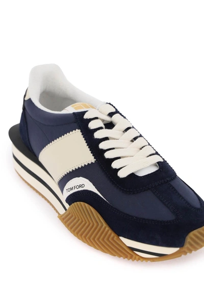 Shop Tom Ford Techno Canvas And Suede 'james' Sneakers