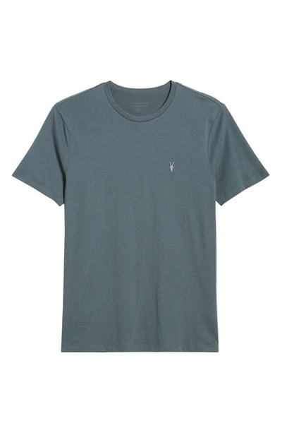 Shop Allsaints Brace Tonic Slim Fit Cotton T-shirt In Beetle Blue