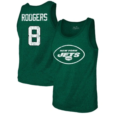 Shop Majestic Threads Aaron Rodgers Green New York Jets Name & Number Tri-blend Tank Top
