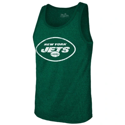 Majestic Men's  Threads Aaron Rodgers Green New York Jets Player Name And Number Tri-blend Tank Top In Green