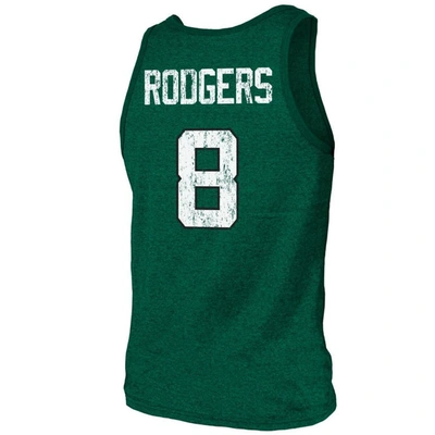 Majestic Men's  Threads Aaron Rodgers Green New York Jets Player Name And Number Tri-blend Tank Top In Green