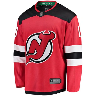 Shop Fanatics Youth  Branded Nico Hischier Red New Jersey Devils Home Breakaway Player Jersey