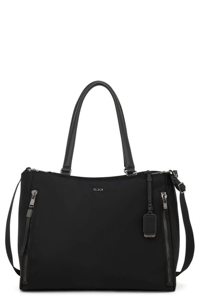 Shop Tumi Large Valetta Tote In Black/ Gunmetal