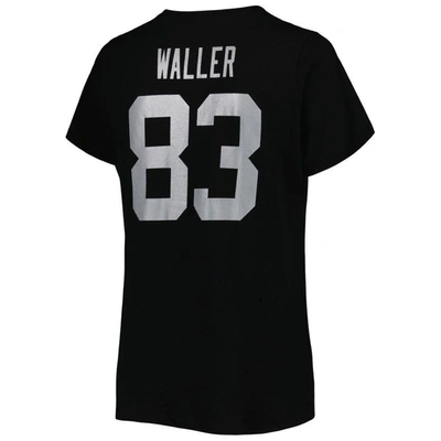 Fanatics Branded Darren Waller Black Las Vegas Raiders Plus Size Player Name & Number V-neck T-shirt In Black
