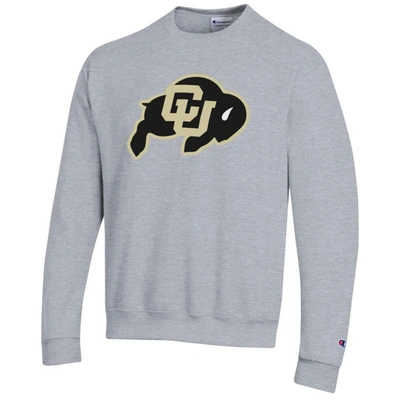 Shop Champion Heather Gray Colorado Buffaloes Primary Logo Pullover Sweatshirt