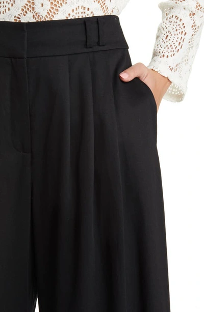 Shop & Other Stories High Waist Pleat Front Wide Leg Trousers In Black