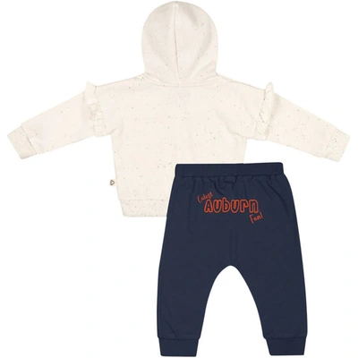 Shop Colosseum Girls Newborn & Infant  Natural/navy Auburn Tigers Pullover Hoodie & Fleece Pants Set