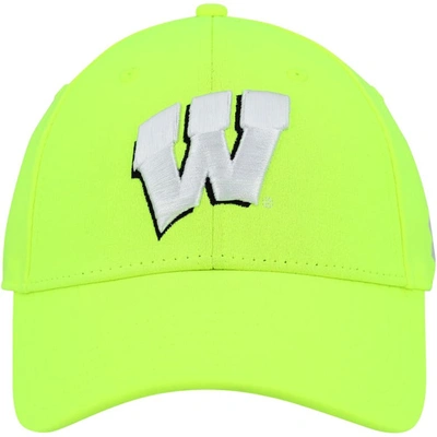 Shop Under Armour Neon Green Wisconsin Badgers Signal Call Performance Flex Hat