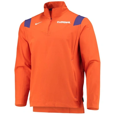 Shop Nike Orange Clemson Tigers 2021 Team Coach Quarter-zip Jacket