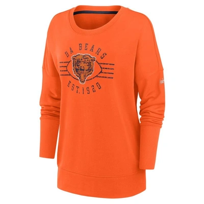 Shop Nike Orange Chicago Bears Rewind Playback Icon Performance Pullover Sweatshirt