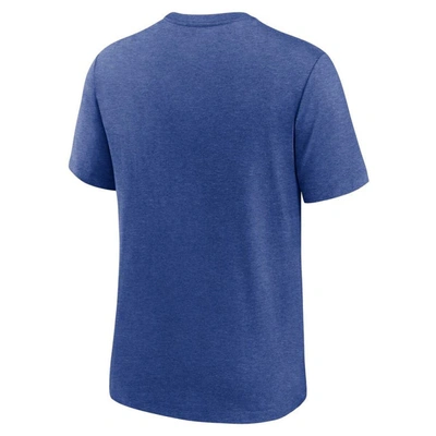 Nike Heather Royal Brooklyn Dodgers Rewind Review Slash Tri-blend T-shirt In Heather Royal