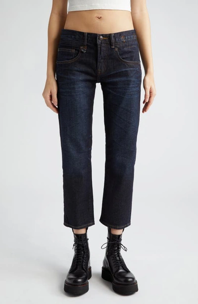 R13 Boy Cropped High-rise Straight-leg Jeans In Avery Indigo