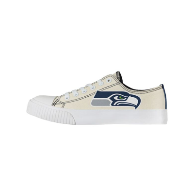 Shop Foco Cream Seattle Seahawks Low Top Canvas Shoes