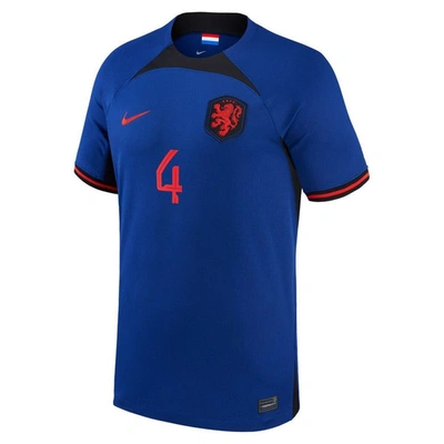 Shop Nike Virgil Van Dijk Blue Netherlands National Team 2022/23 Away Breathe Stadium Replica Player Jers