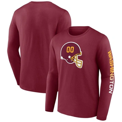 Shop Fanatics Branded Burgundy Washington Football Team Clear Sign Long Sleeve T-shirt In Garnet