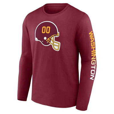 Shop Fanatics Branded Burgundy Washington Football Team Clear Sign Long Sleeve T-shirt In Garnet