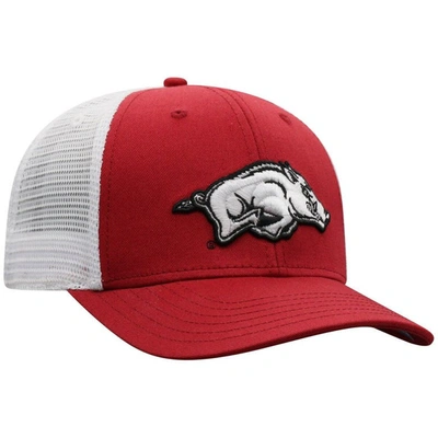 Shop Top Of The World Cardinal/white Arkansas Razorbacks Trucker Snapback Hat